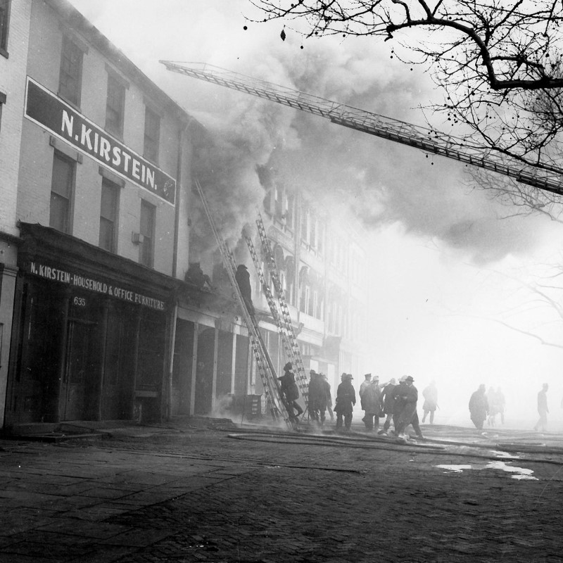 Historical Photo of the Indiana Avenue Fire in 1951